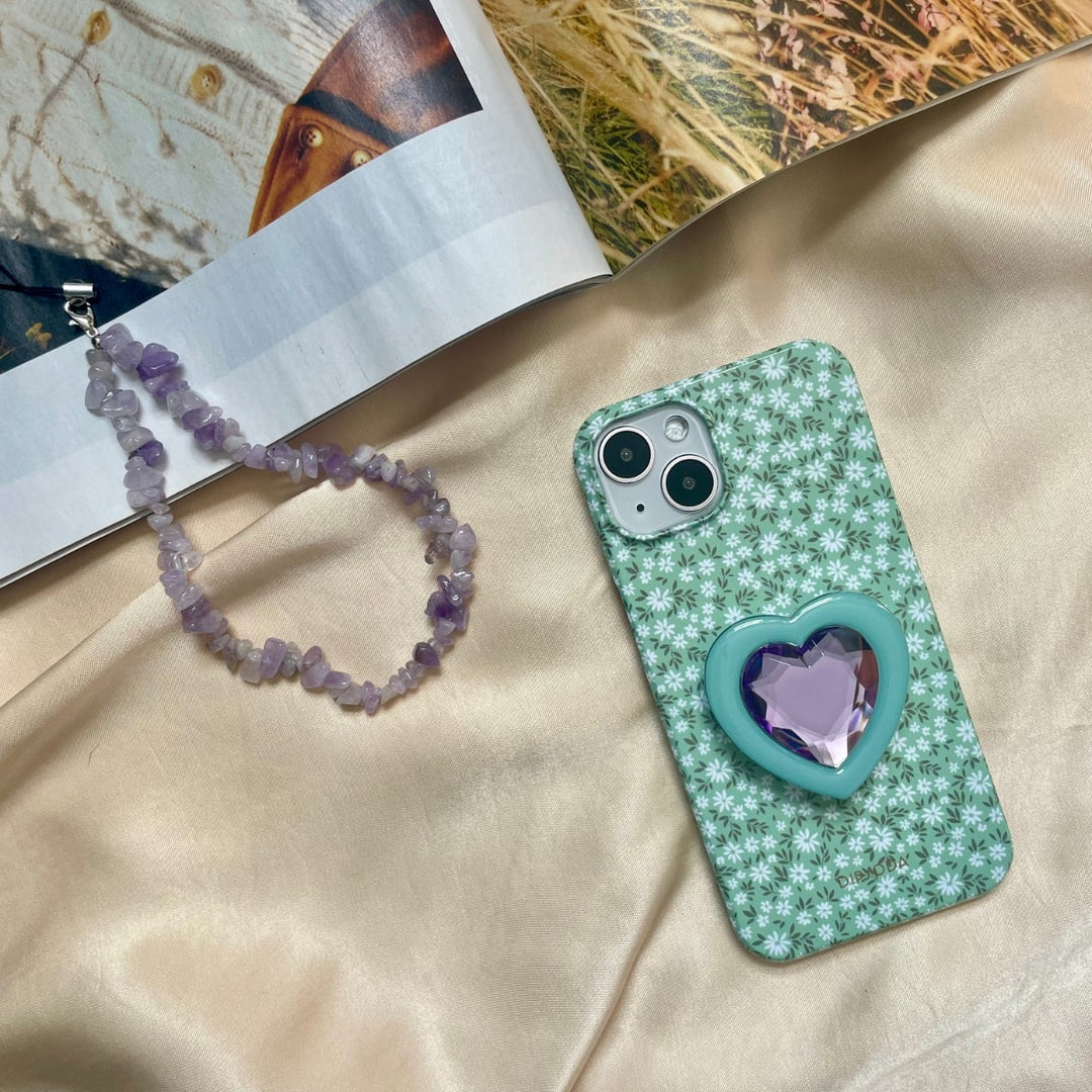 Purple Crystal Phone Charm