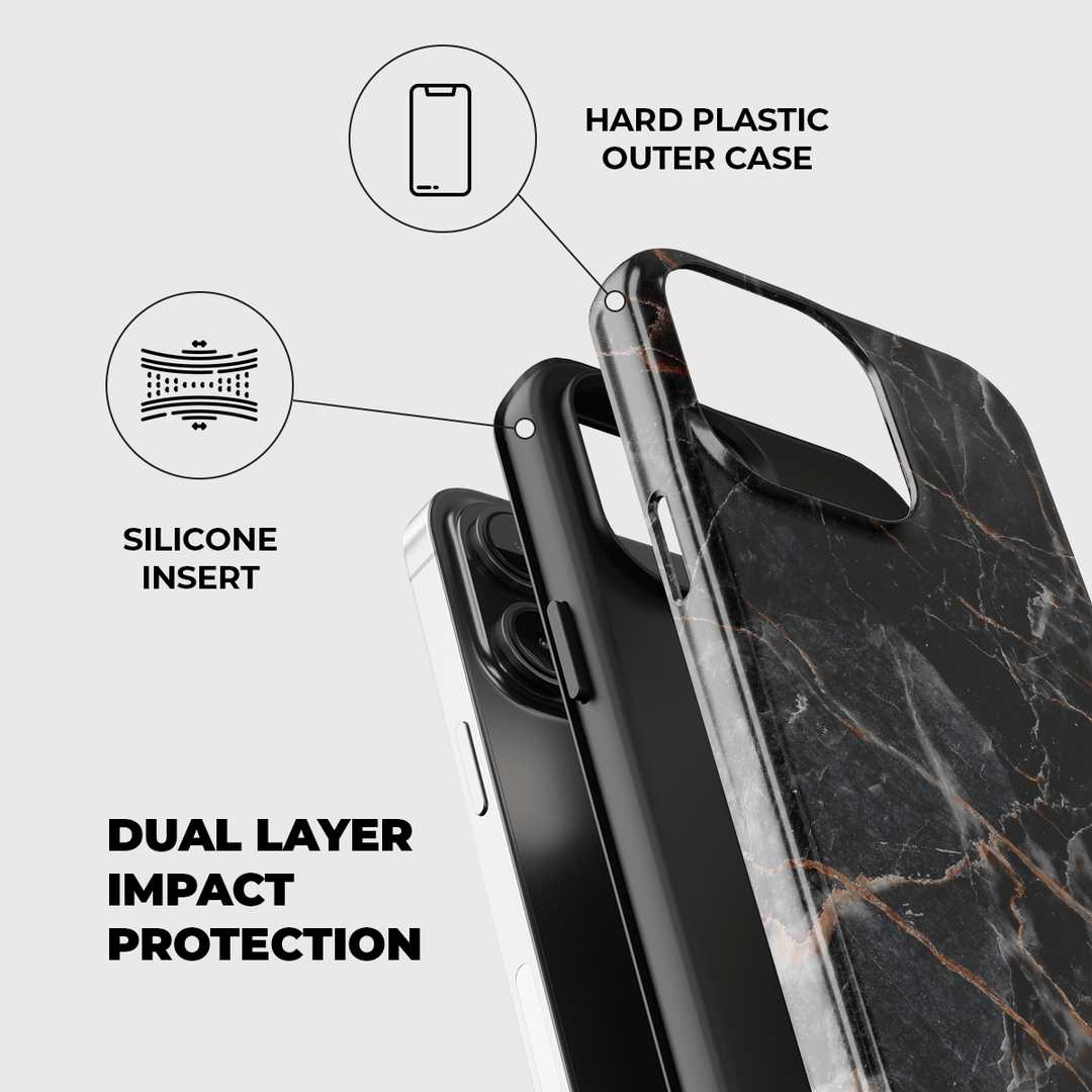 Black Marble Phone Case