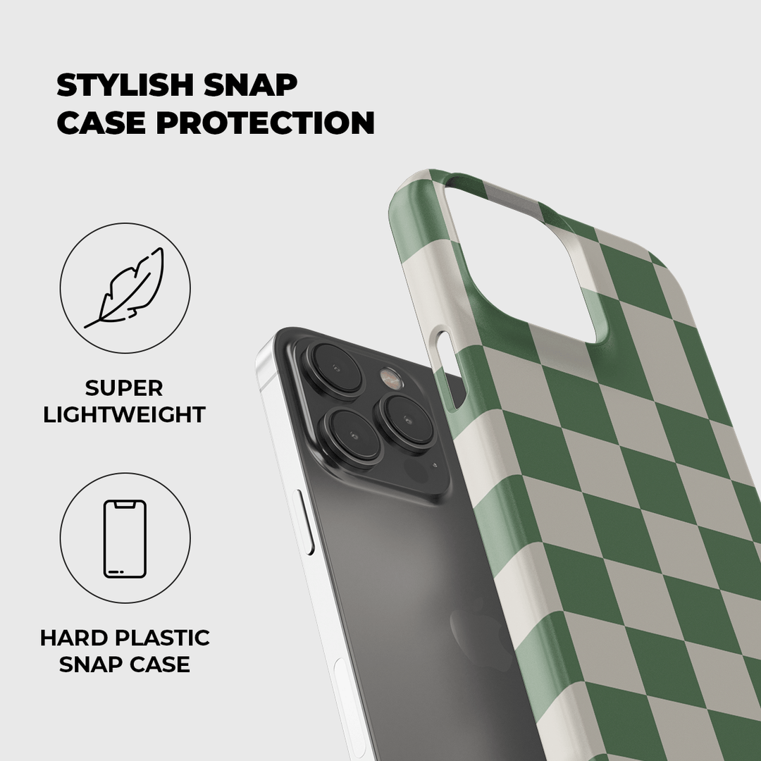 Green Checkers Phone Case