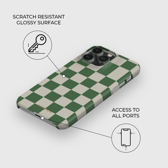 Green Checkers Phone Case