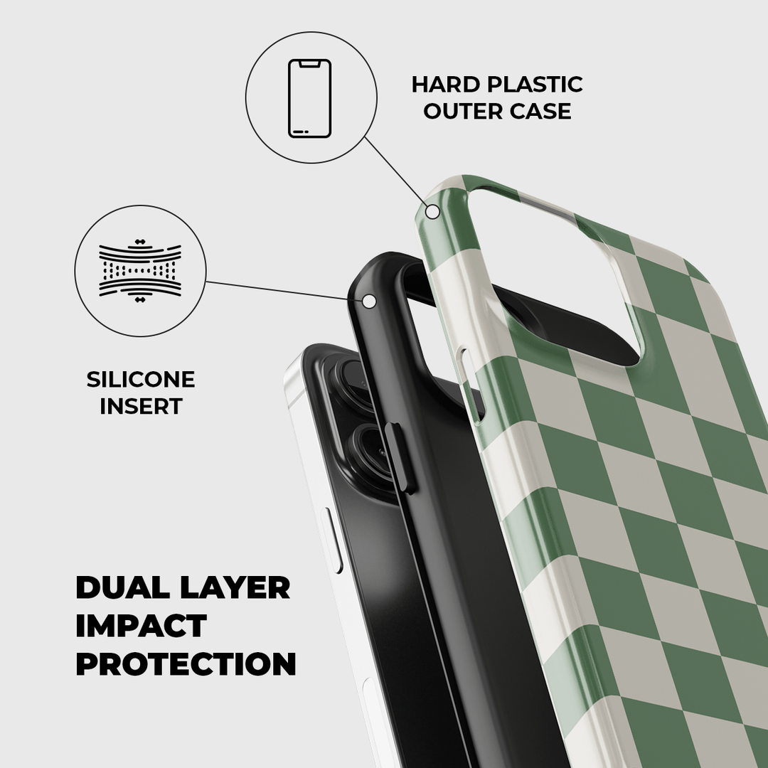 Green Checkers Phone Case