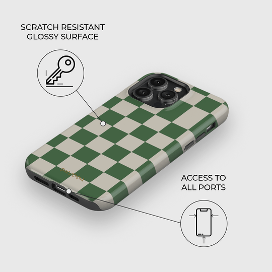 Green Checkers Phone Case