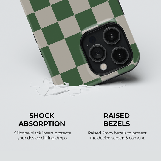 Green Checkers Phone Case