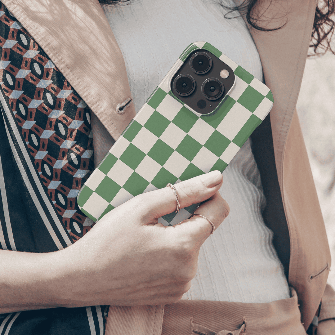 Green Checkers Phone Case