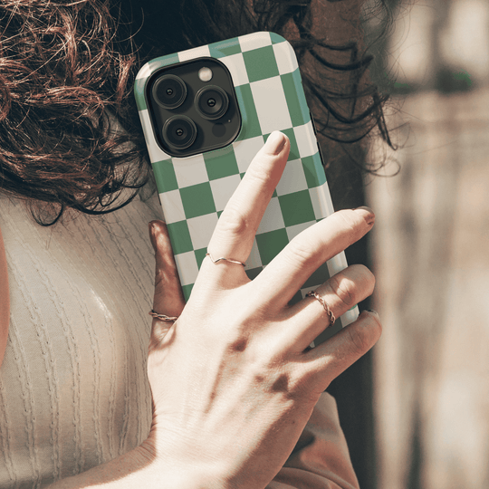 Green Checkers Phone Case