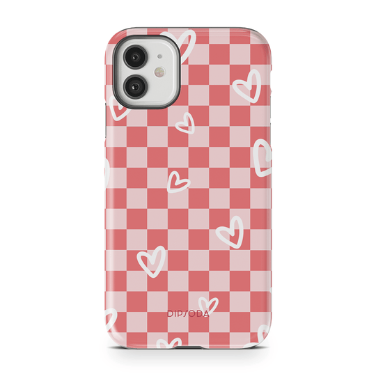 Hearts Checkerboard Phone Case