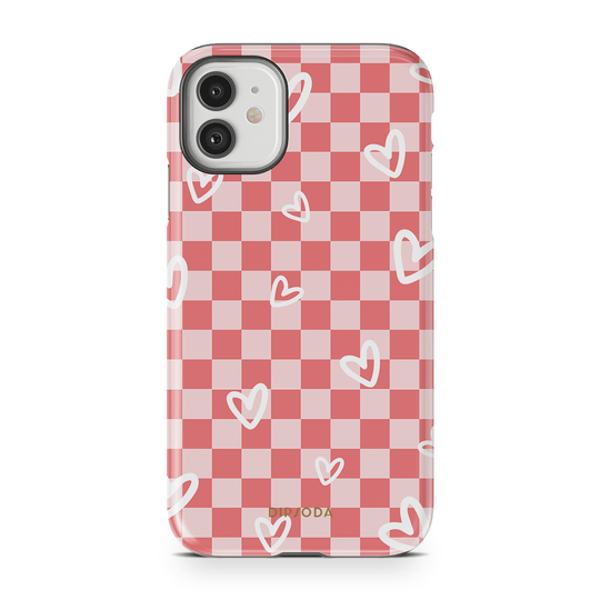 Hearts Checkerboard Phone Case