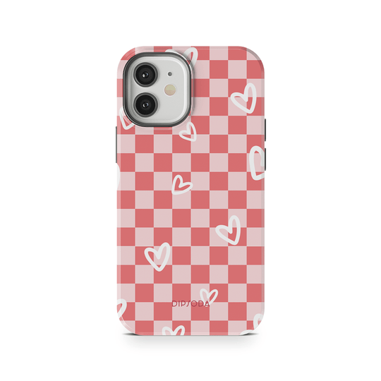 Hearts Checkerboard Phone Case