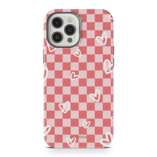 Hearts Checkerboard Phone Case