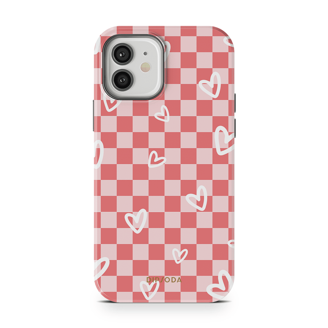 Hearts Checkerboard Phone Case