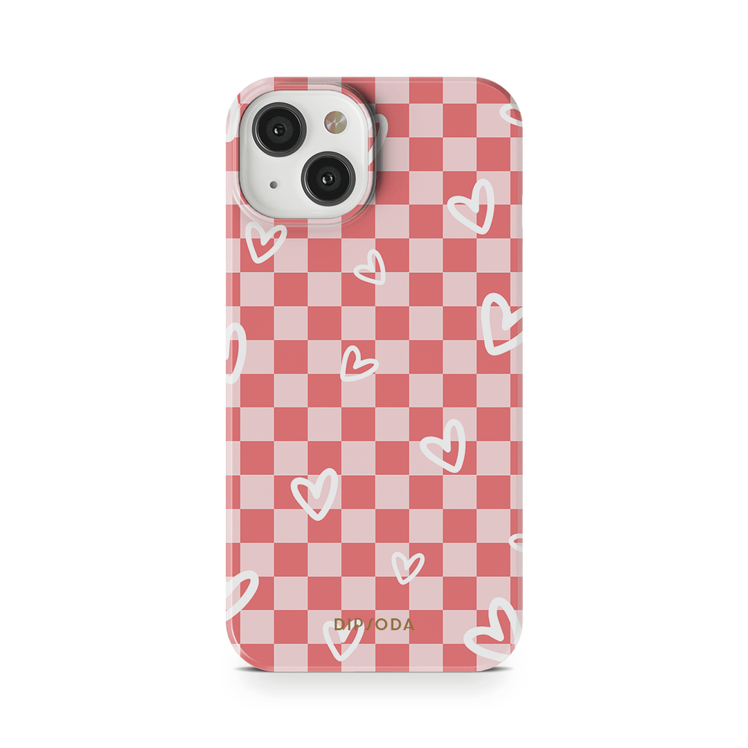 Hearts Checkerboard Phone Case