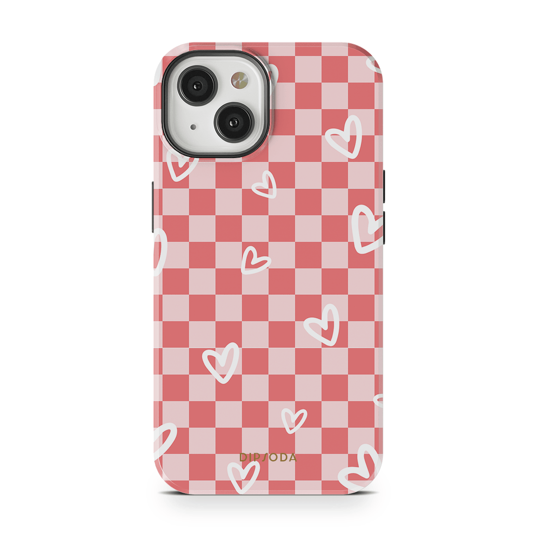 Hearts Checkerboard Phone Case