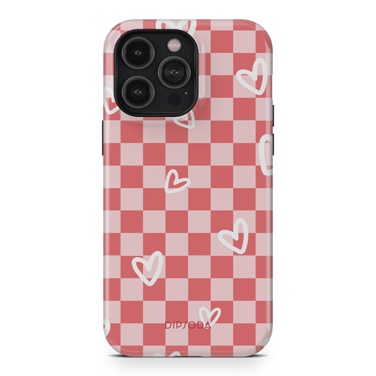 Hearts Checkerboard Phone Case