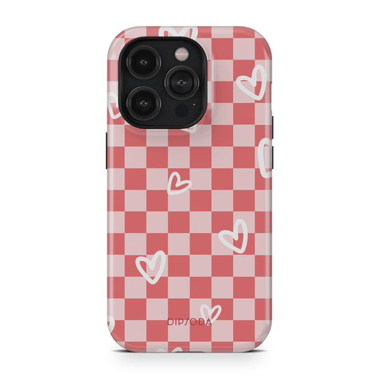 Hearts Checkerboard Phone Case