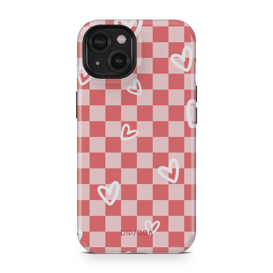 Hearts Checkerboard Phone Case