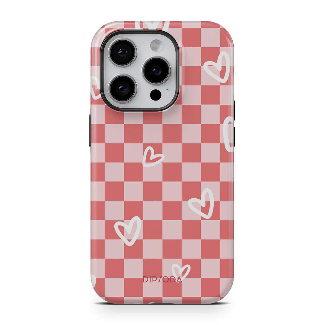 Hearts Checkerboard Phone Case