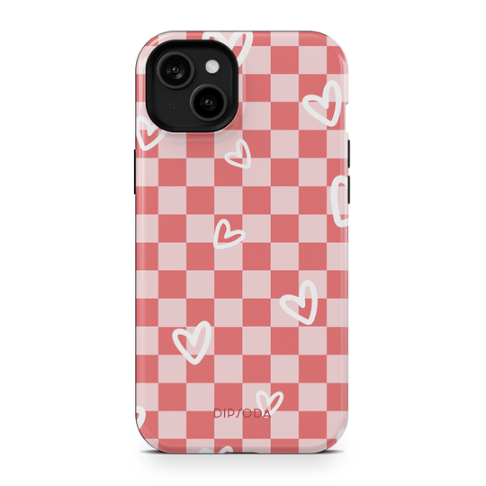 Hearts Checkerboard Phone Case