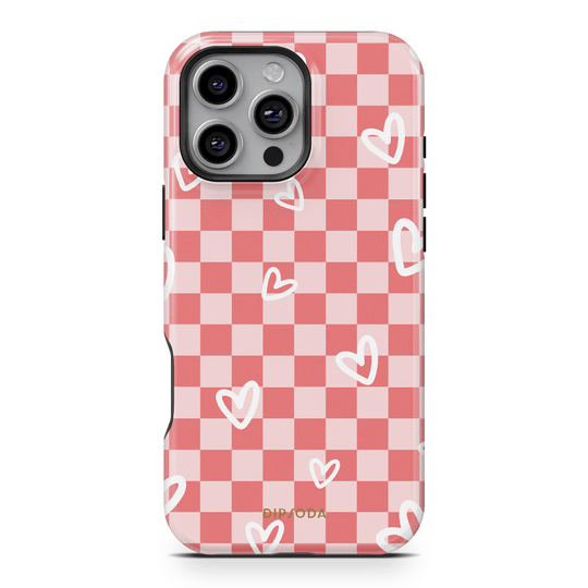 Hearts Checkerboard Phone Case