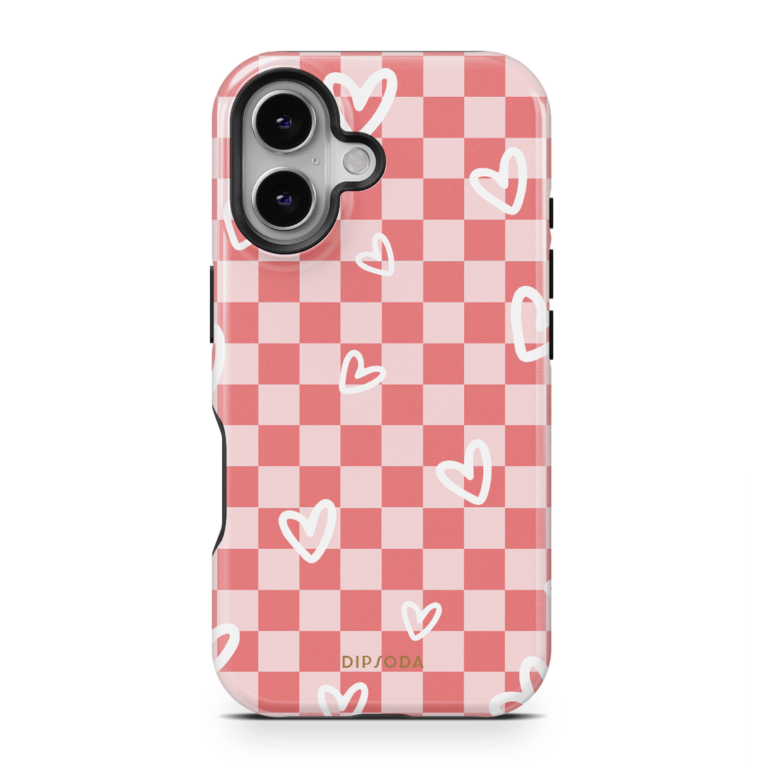 Hearts Checkerboard Phone Case