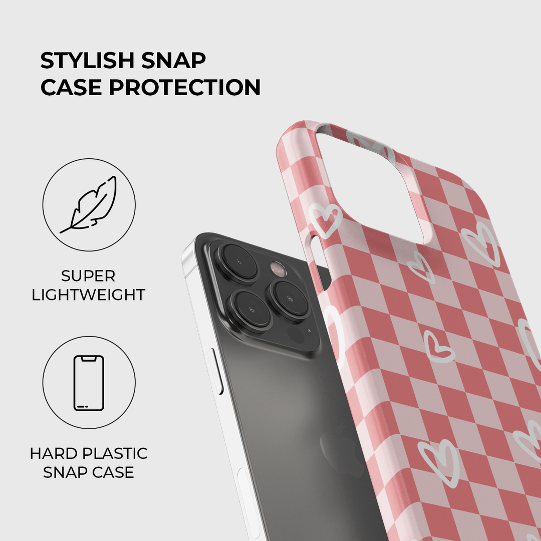 Hearts Checkerboard Phone Case