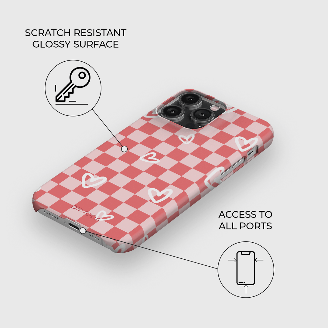 Hearts Checkerboard Phone Case