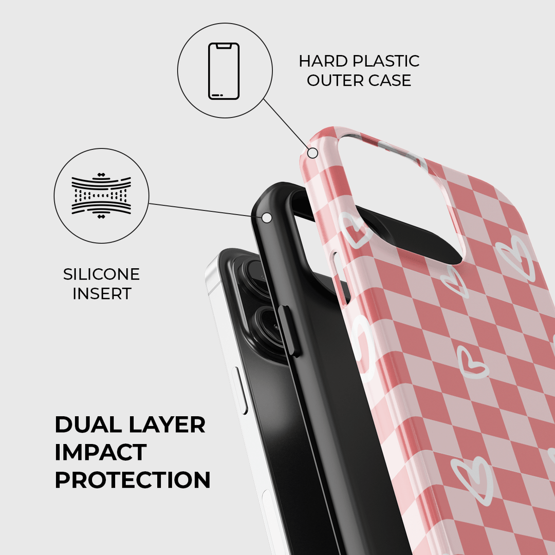 Hearts Checkerboard Phone Case