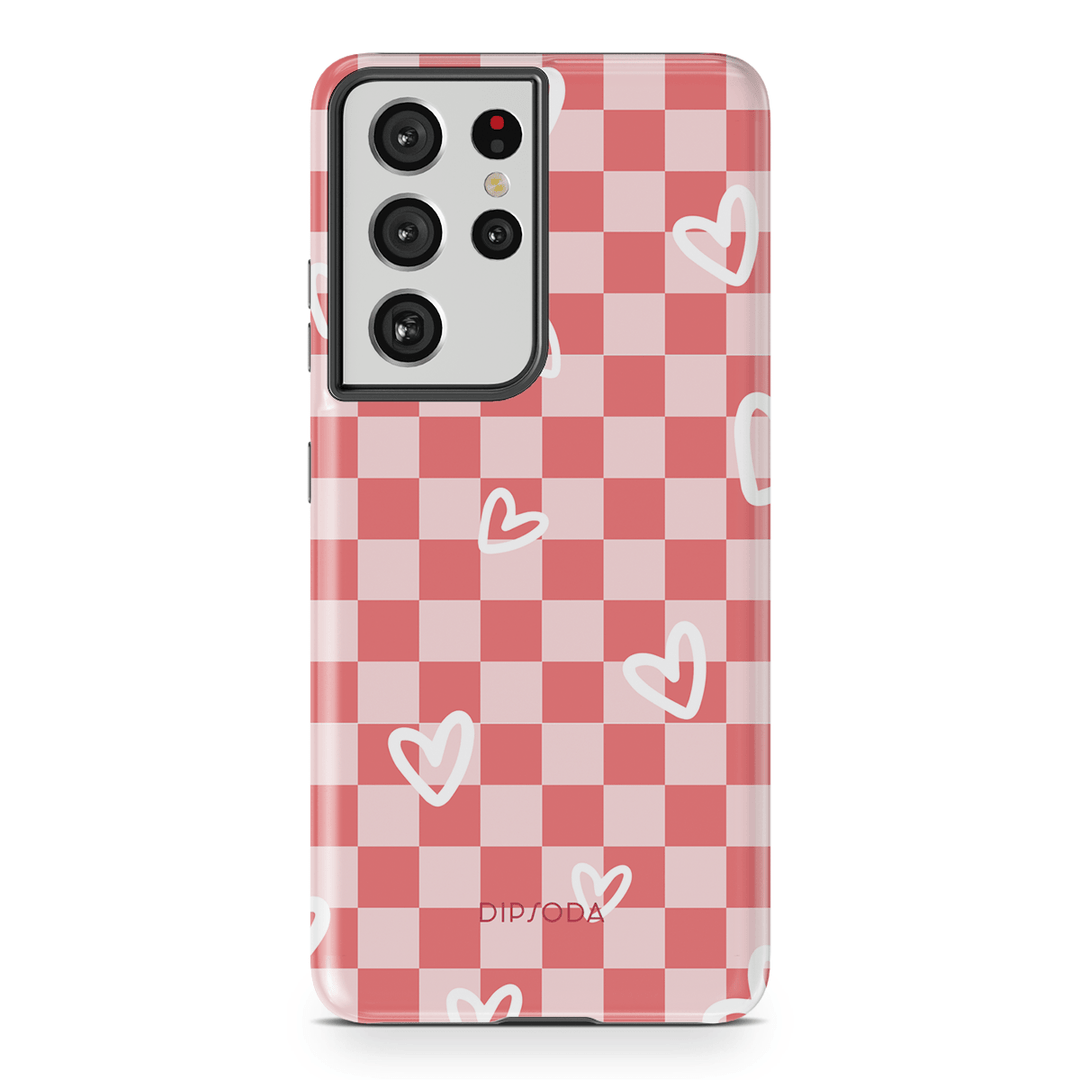 Hearts Checkerboard Phone Case