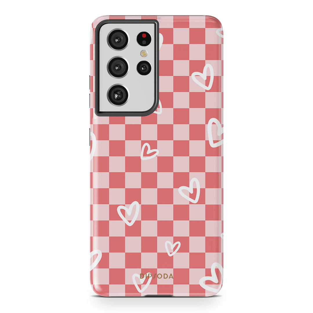 Hearts Checkerboard Phone Case