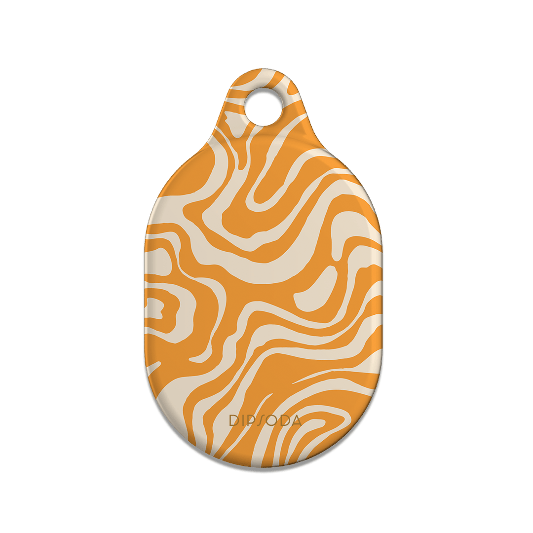 Orange Waves AirTag Case