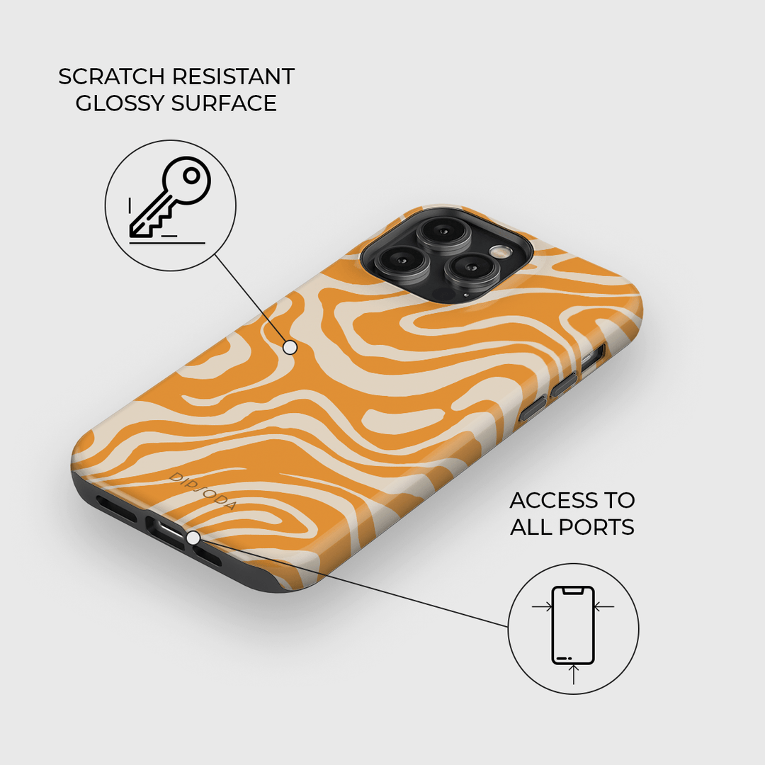 Orange Waves Phone Case