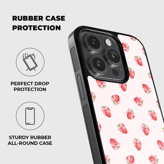 Strawberry Kiss Rubber Phone Case