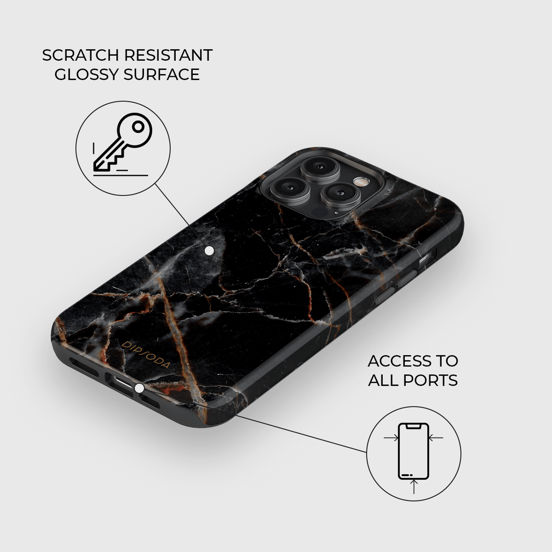 Black Marble Phone Case