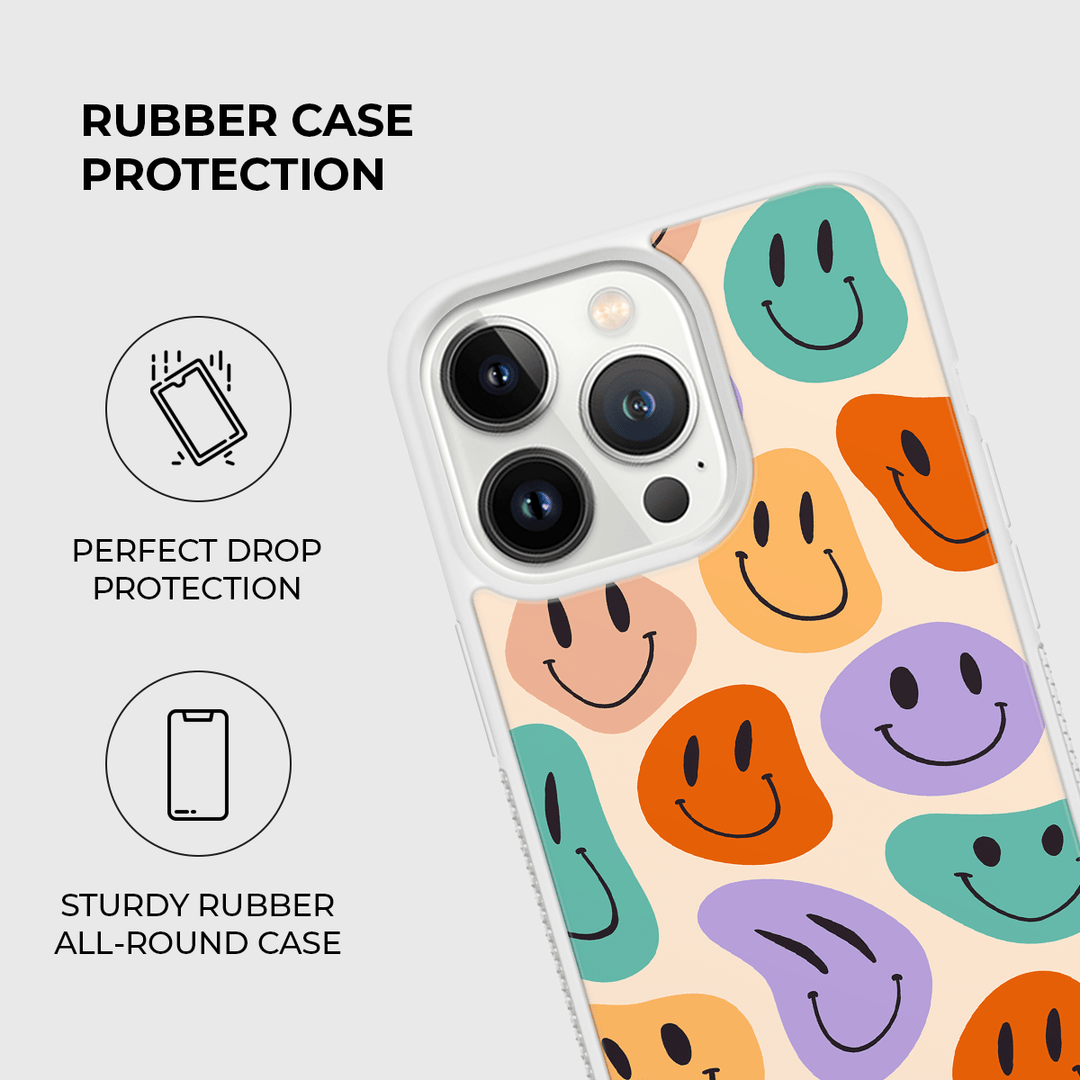 Happy Faces Rubber Phone Case