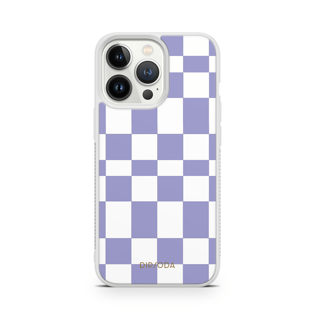 Mauve Checkers Rubber Phone Case