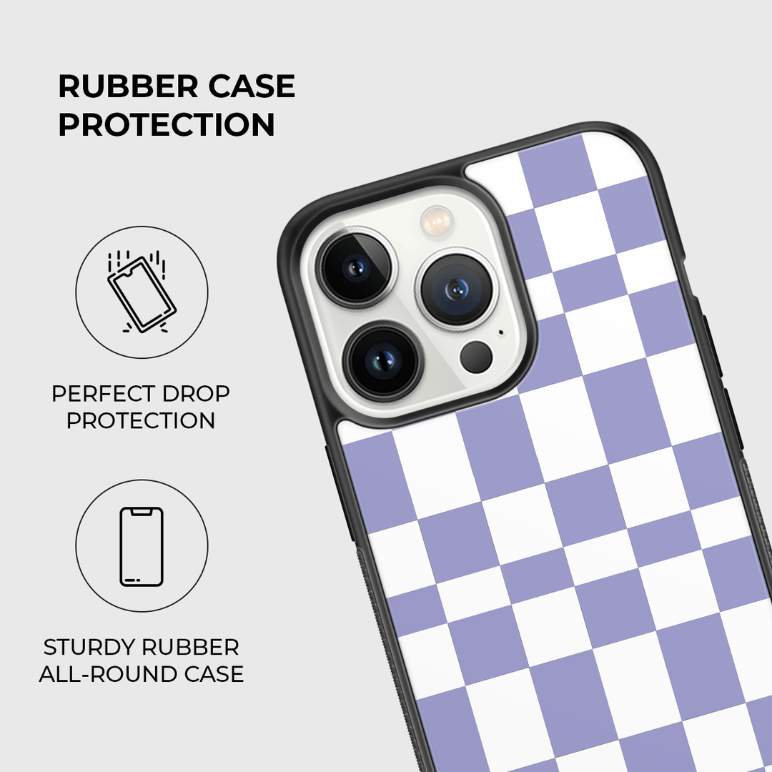 Mauve Checkers Rubber Phone Case