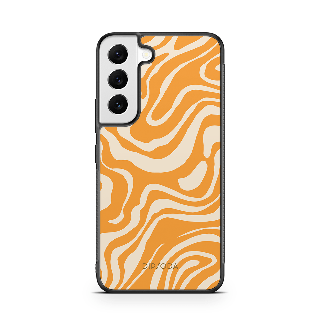 Orange Waves Rubber Phone Case