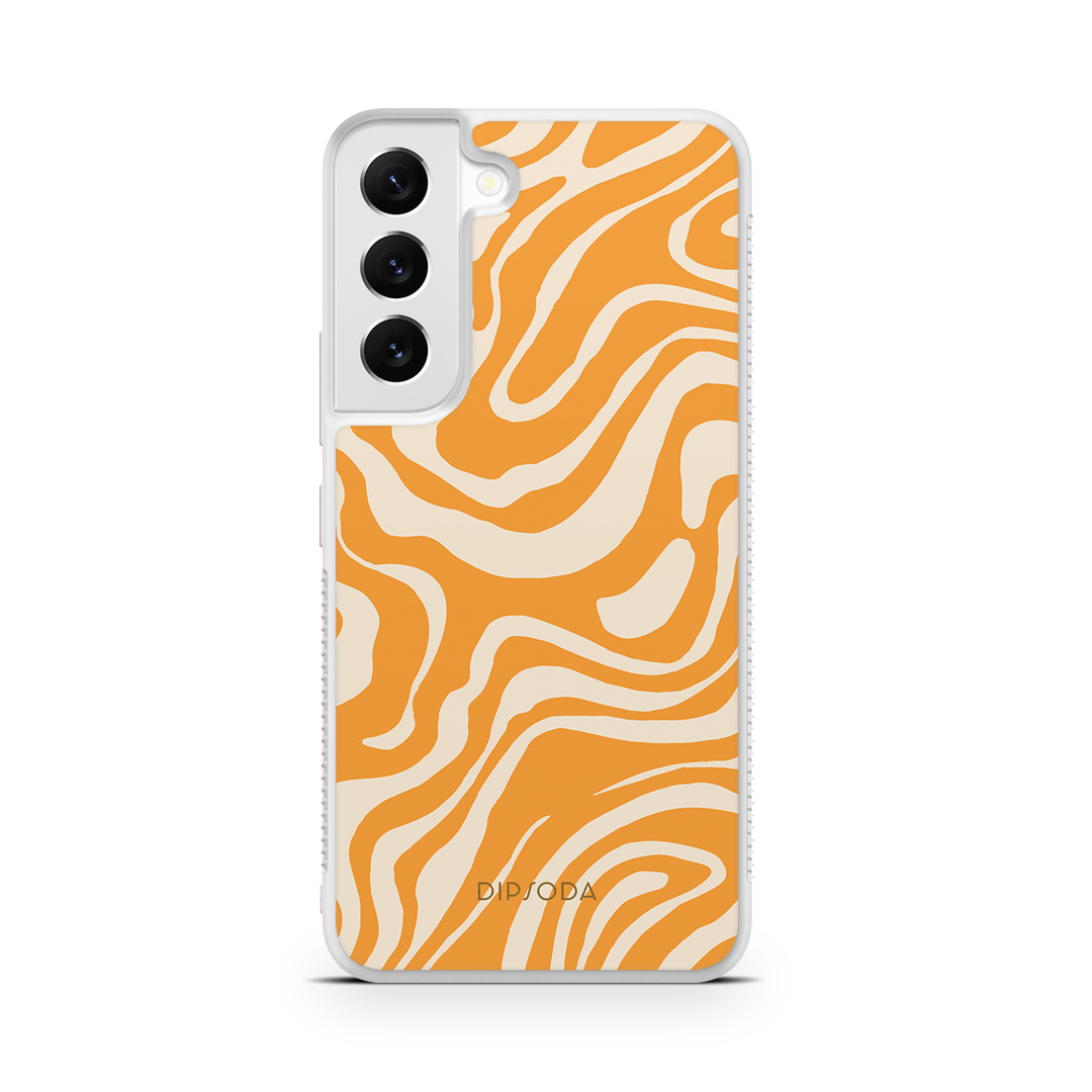 Orange Waves Rubber Phone Case