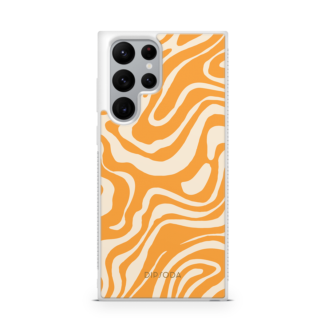 Orange Waves Rubber Phone Case