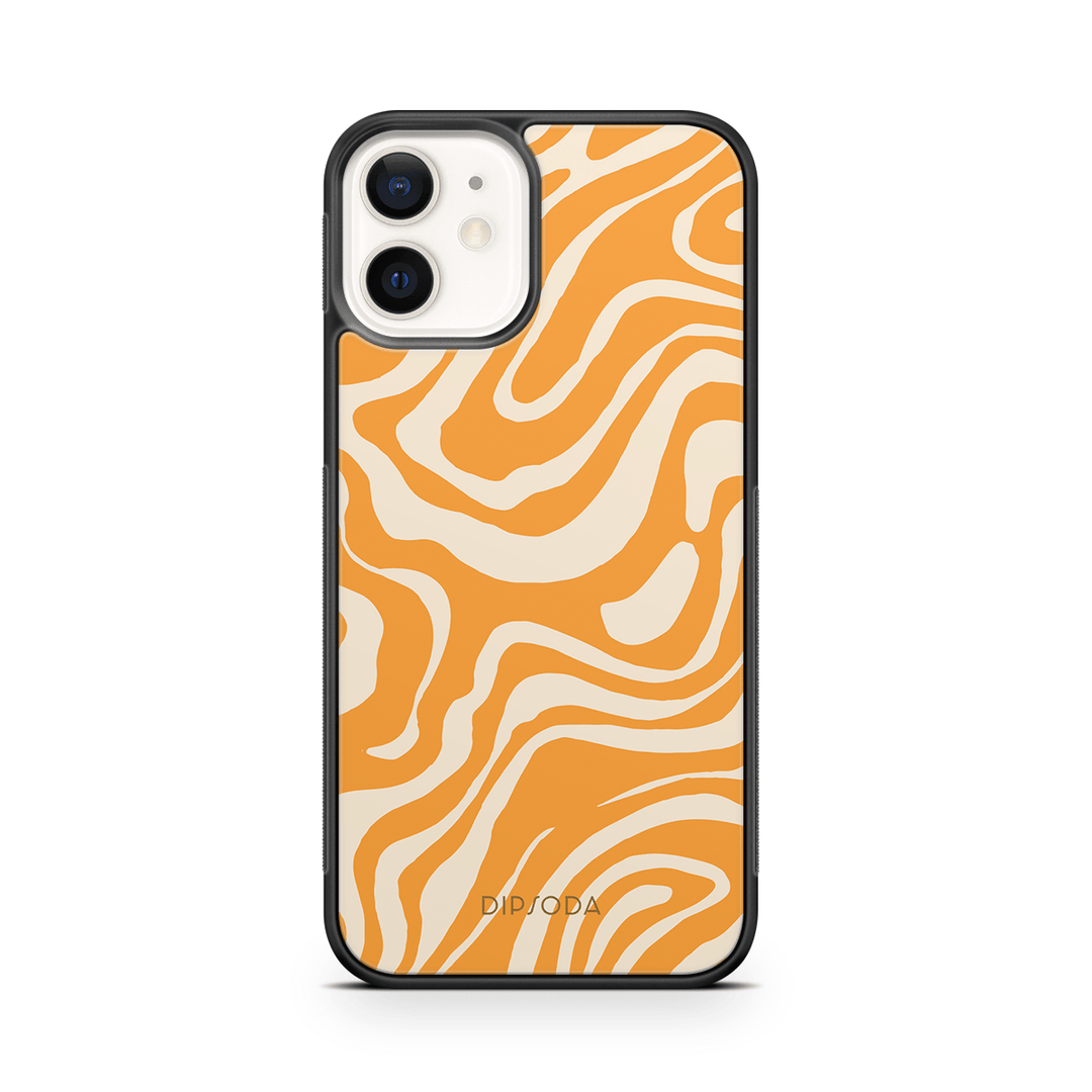 Orange Waves Rubber Phone Case